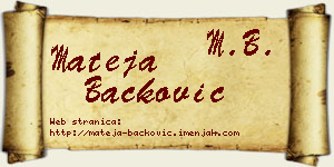 Mateja Backović vizit kartica